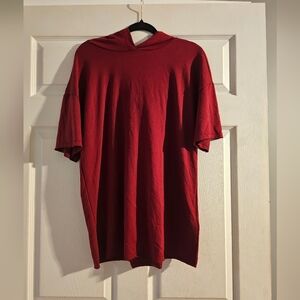 Red Short Sleeve Hoodie